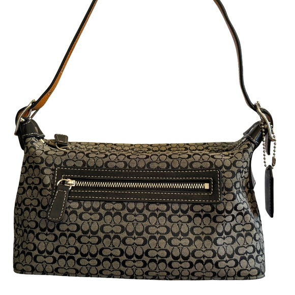 Vintage & Pristine Coach Signature Jacquard Demi Bag in Black & Grey - Picture 1 of 11